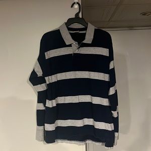 Blue and grey rugby shirt